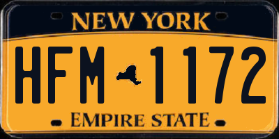NY license plate HFM1172