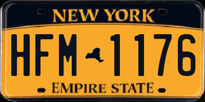 NY license plate HFM1176