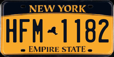 NY license plate HFM1182