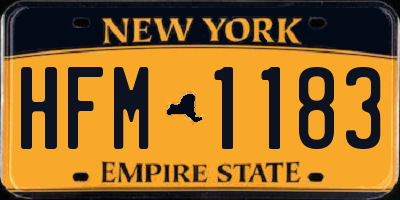 NY license plate HFM1183