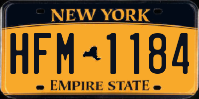 NY license plate HFM1184
