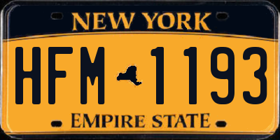 NY license plate HFM1193