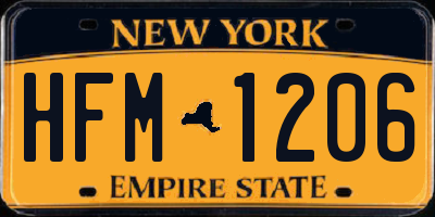 NY license plate HFM1206