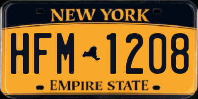 NY license plate HFM1208