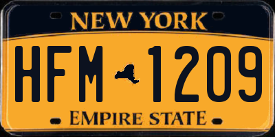 NY license plate HFM1209