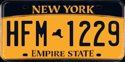 NY license plate HFM1229