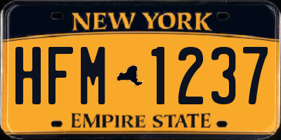 NY license plate HFM1237