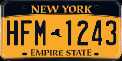 NY license plate HFM1243