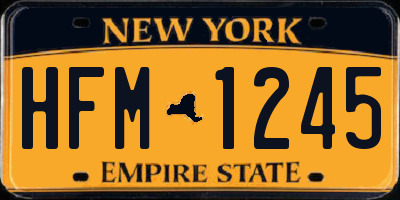 NY license plate HFM1245