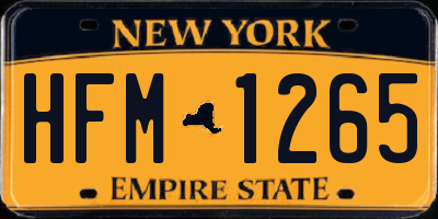 NY license plate HFM1265