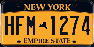 NY license plate HFM1274