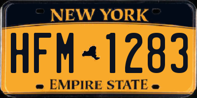 NY license plate HFM1283