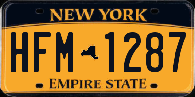 NY license plate HFM1287
