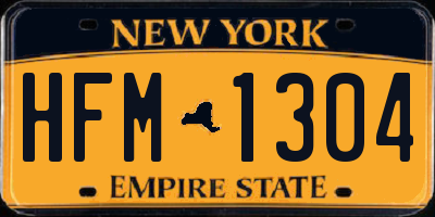 NY license plate HFM1304