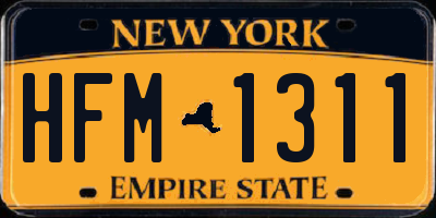 NY license plate HFM1311
