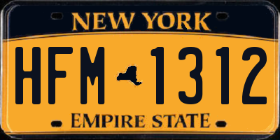 NY license plate HFM1312