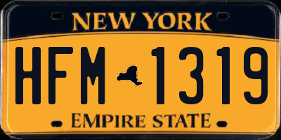 NY license plate HFM1319