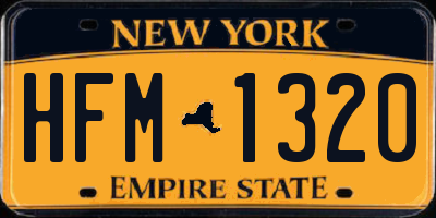 NY license plate HFM1320