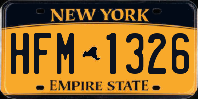 NY license plate HFM1326