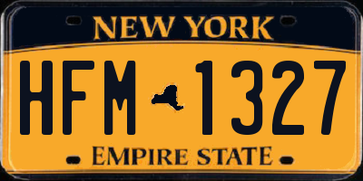 NY license plate HFM1327
