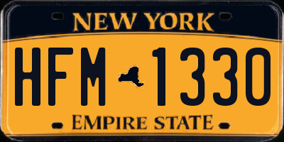 NY license plate HFM1330