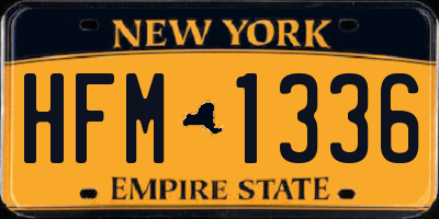 NY license plate HFM1336