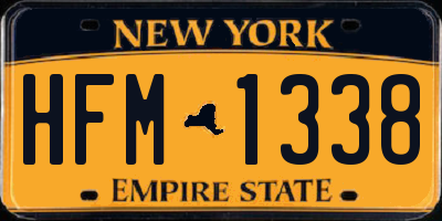 NY license plate HFM1338