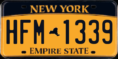 NY license plate HFM1339