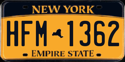 NY license plate HFM1362