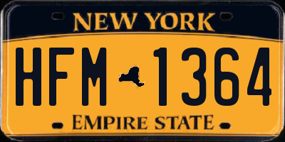 NY license plate HFM1364