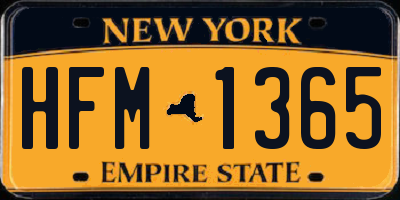 NY license plate HFM1365