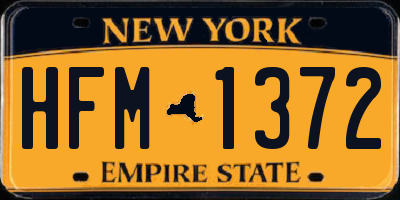 NY license plate HFM1372