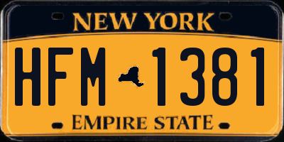 NY license plate HFM1381