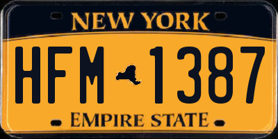 NY license plate HFM1387