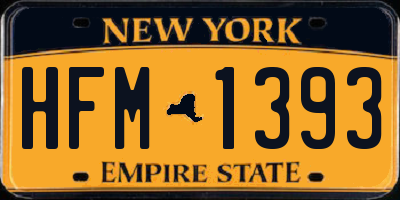 NY license plate HFM1393