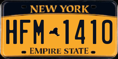 NY license plate HFM1410