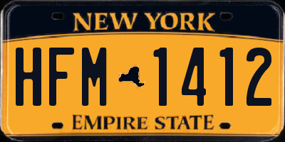 NY license plate HFM1412