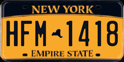 NY license plate HFM1418