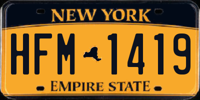 NY license plate HFM1419