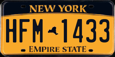 NY license plate HFM1433