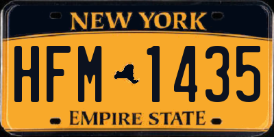 NY license plate HFM1435