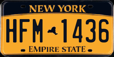 NY license plate HFM1436