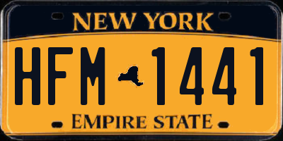 NY license plate HFM1441