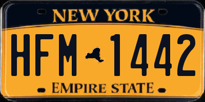 NY license plate HFM1442