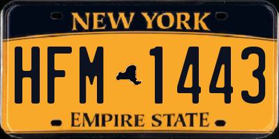 NY license plate HFM1443