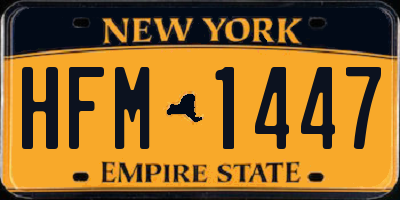 NY license plate HFM1447