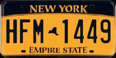 NY license plate HFM1449