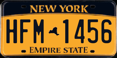 NY license plate HFM1456