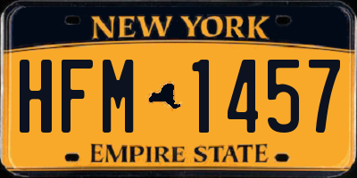 NY license plate HFM1457