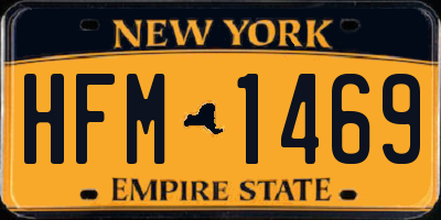 NY license plate HFM1469